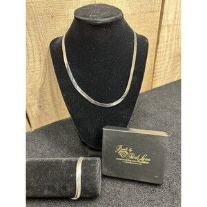 Park Lane Wrap Around Silvertone Herring Bone Necklace And Bracelet J-163
